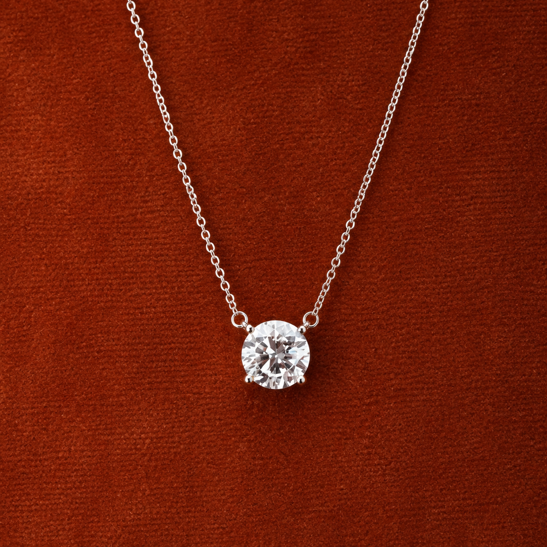 Solitaire Necklace White Gold