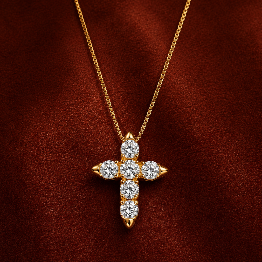 Gold Cross Necklace Yellow Gold