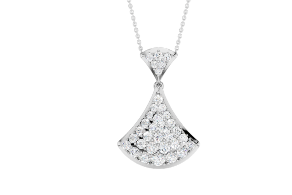 Pave Fan Motif Necklace