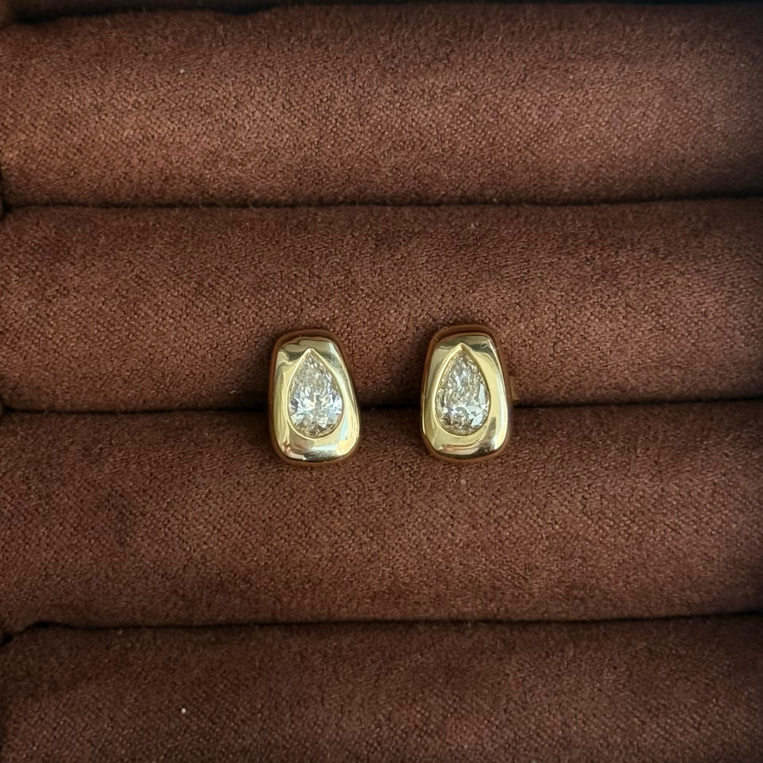 Pear BonBon Studs - 1 carat total