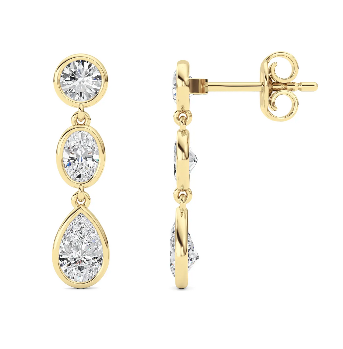 Light Multi-Shape Drop Earrings - 2 carats total