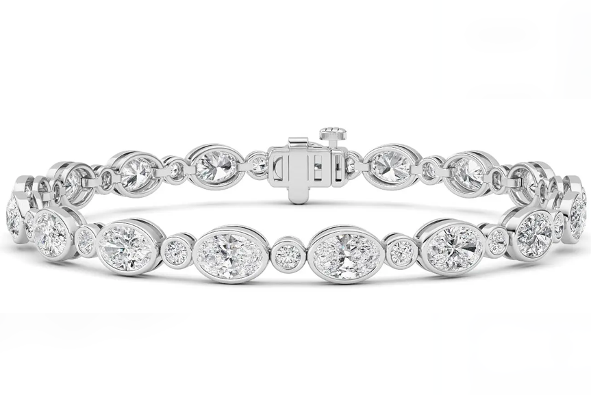 Everyday Bezel Oval Tennis Bracelet - 8 carats total