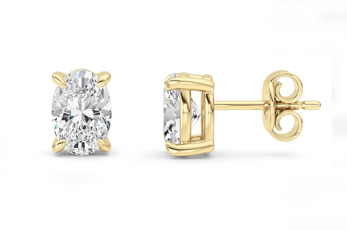 Vermeil Classic Oval Studs