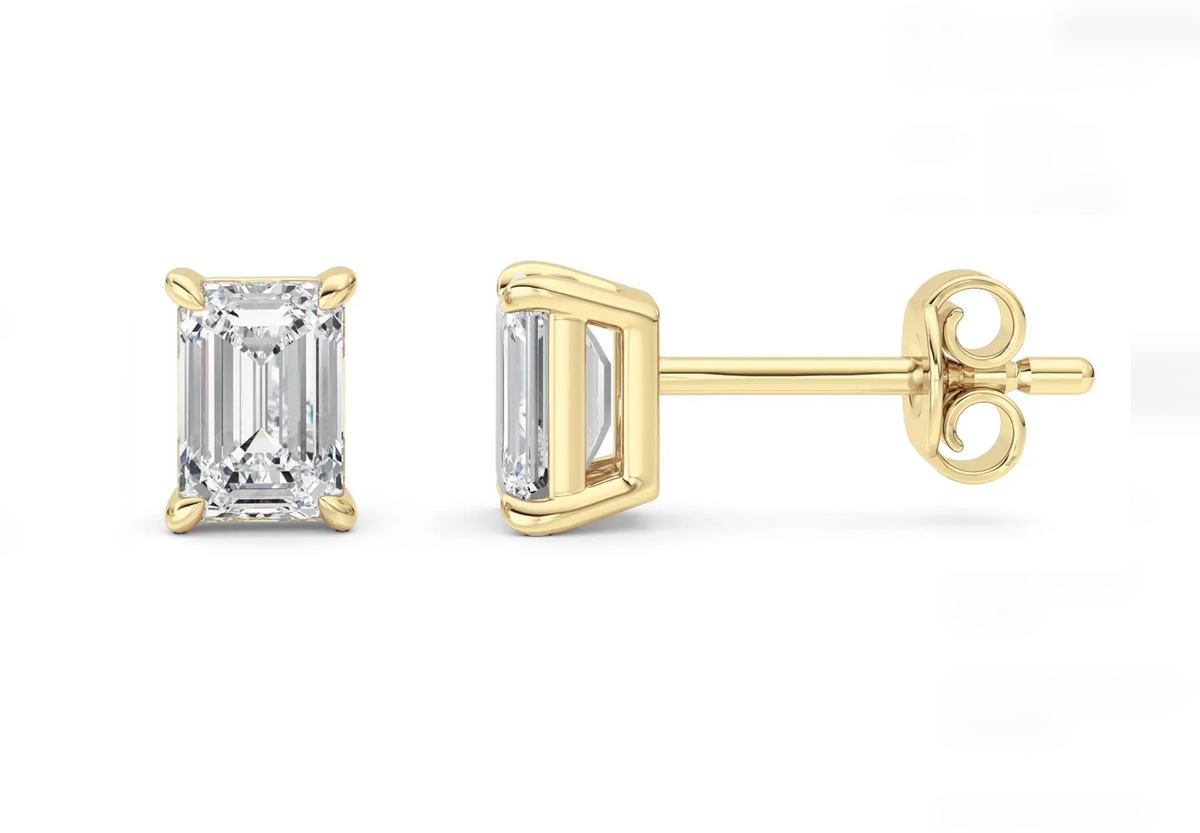 Vermeil Classic Emerald Studs