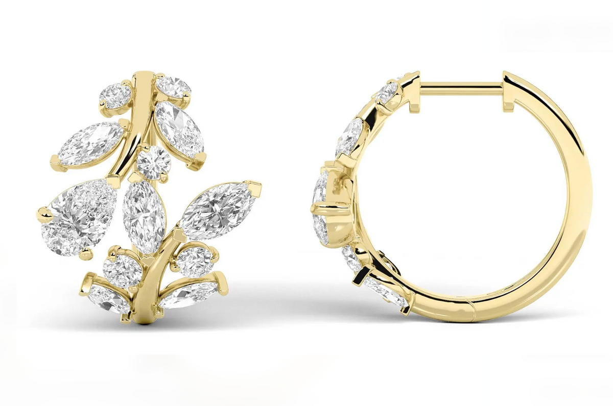 Leaf Motif Earrings (3 carats total)