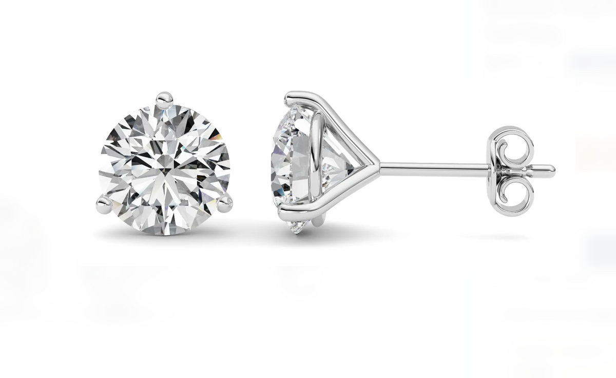 Classic Martini Round Studs - 4 carats total