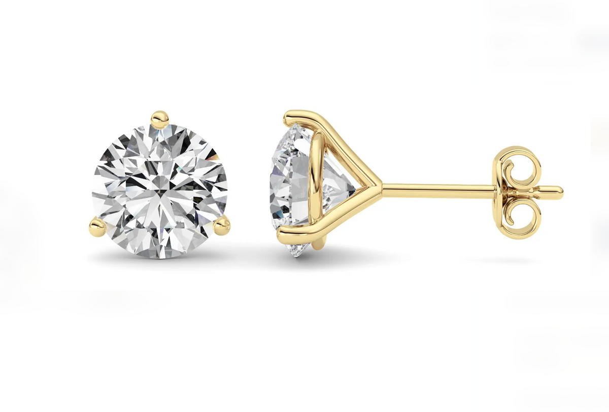 Classic Martini Round Studs - 4 carats total