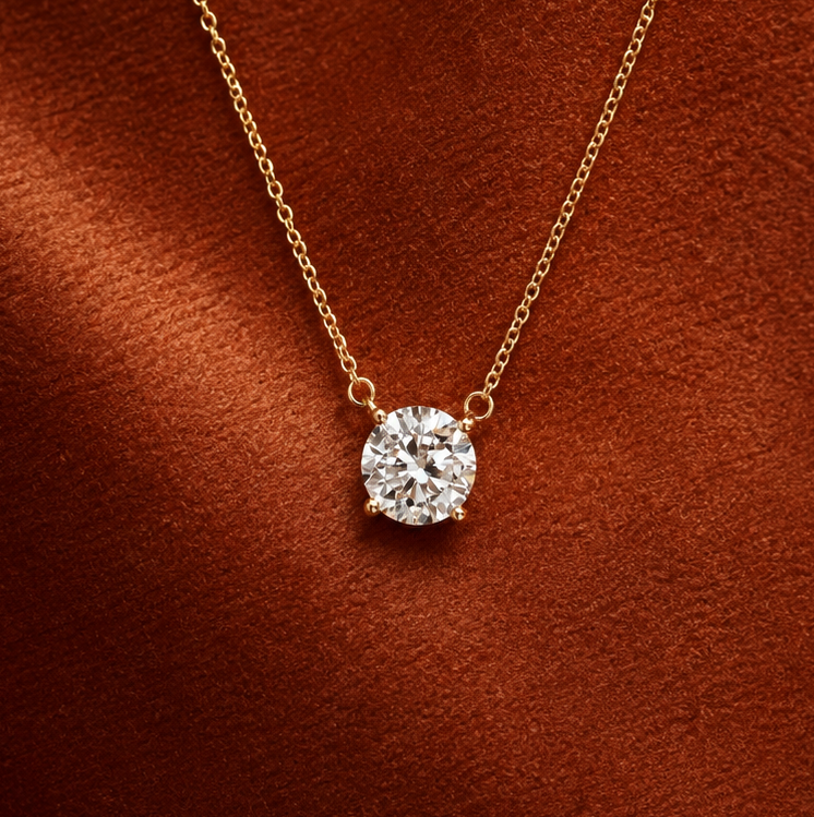 Solitaire Necklace Yellow Gold