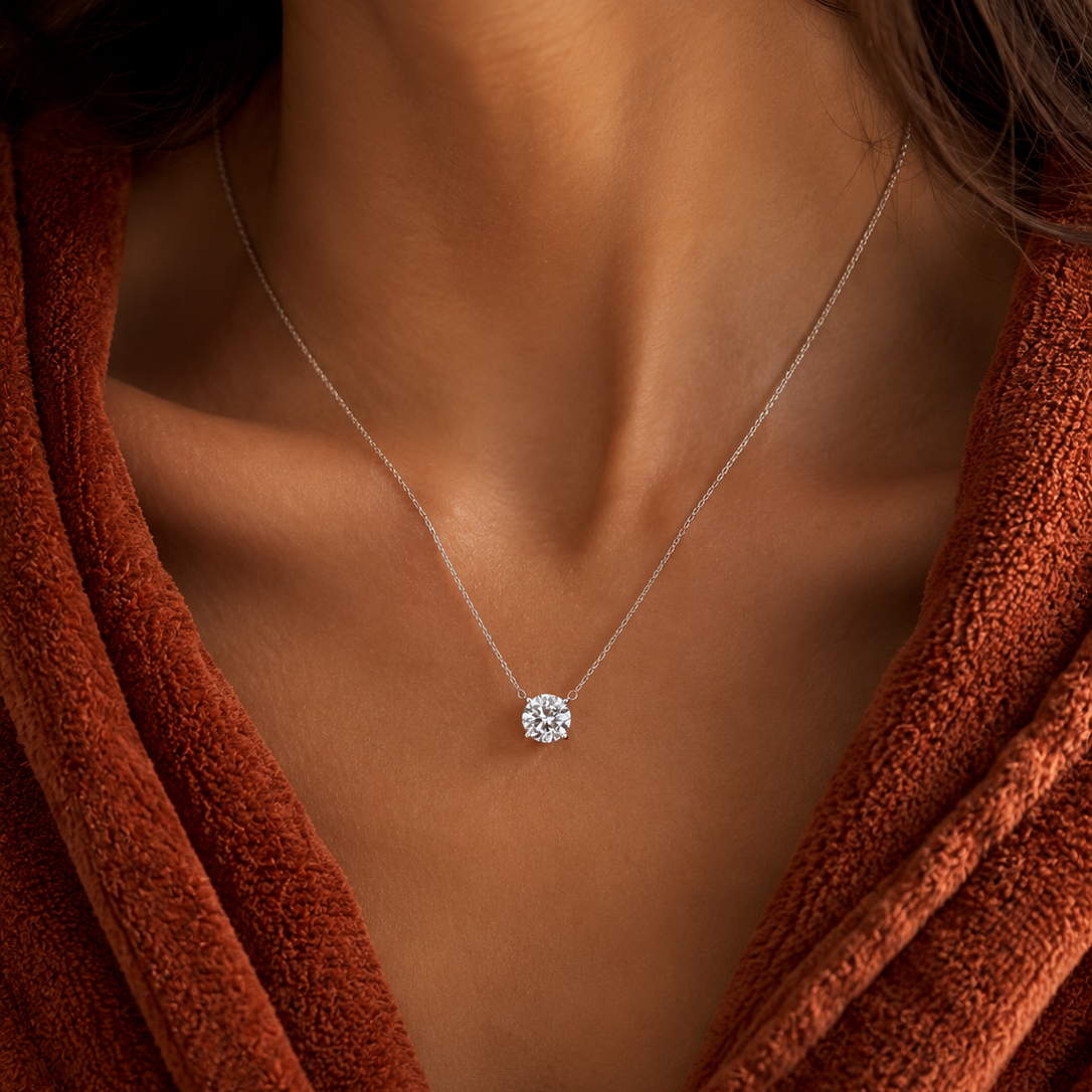 Solitaire Necklace White Gold