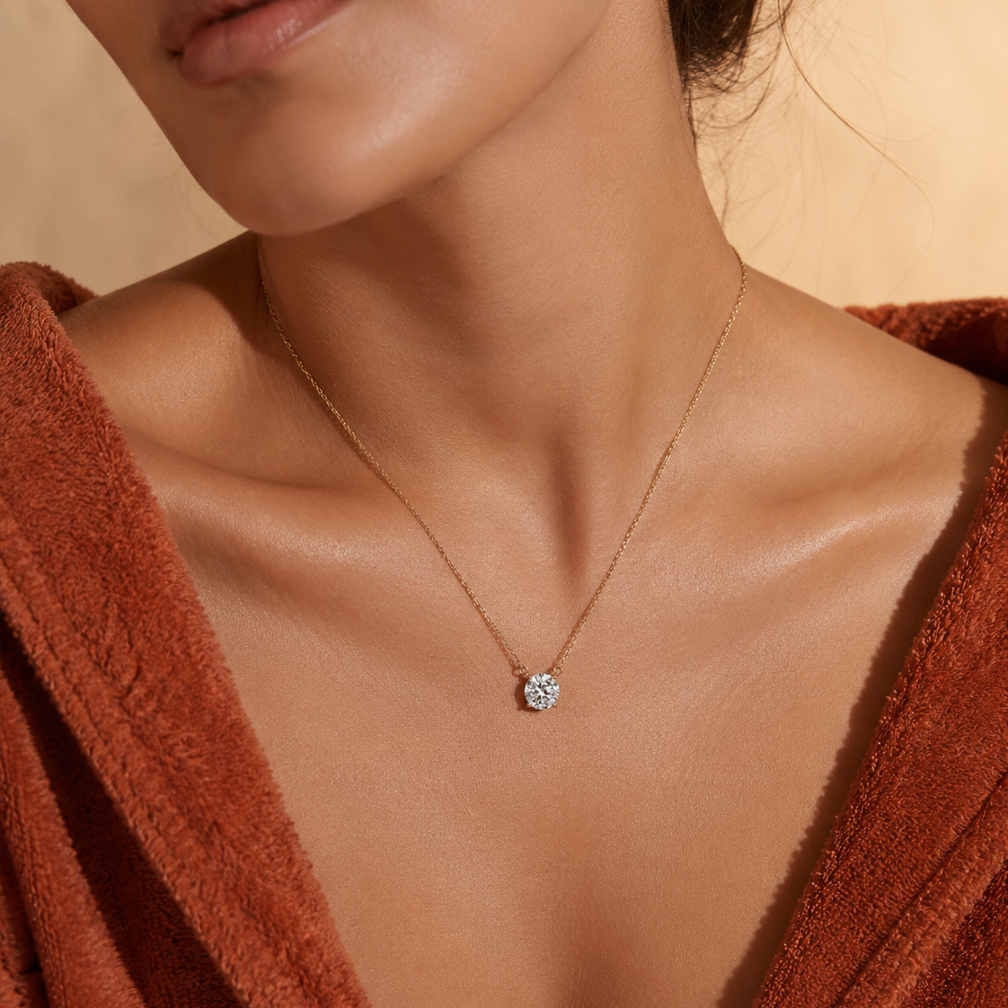 Solitaire Necklace Yellow Gold