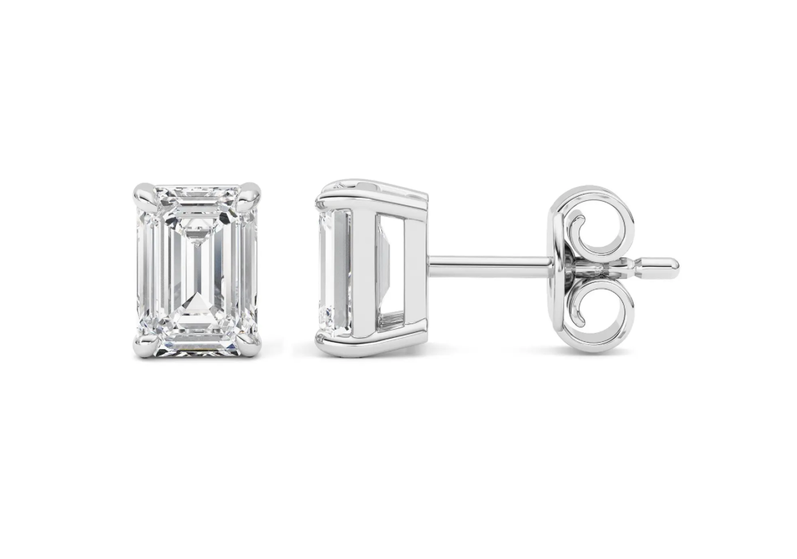 Basket Emerald Studs - 2 carats total
