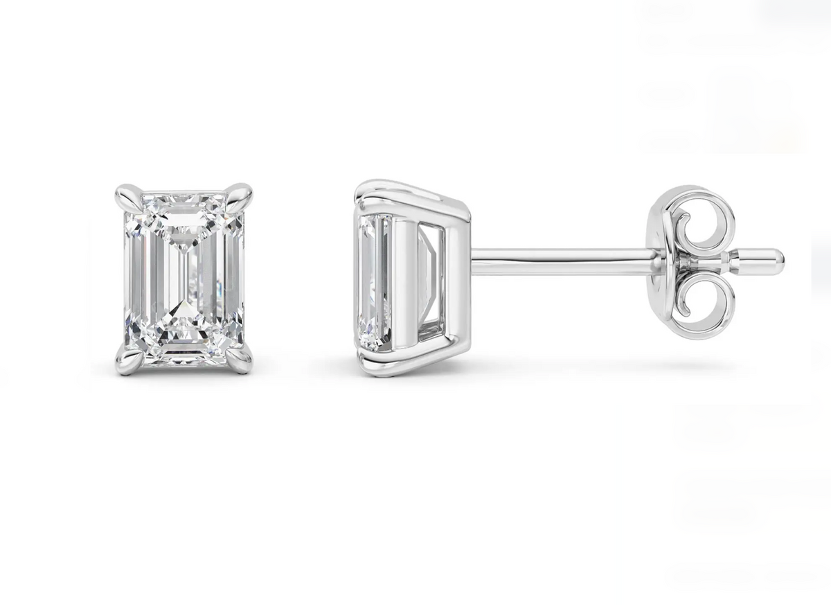 Vermeil Classic Emerald Studs