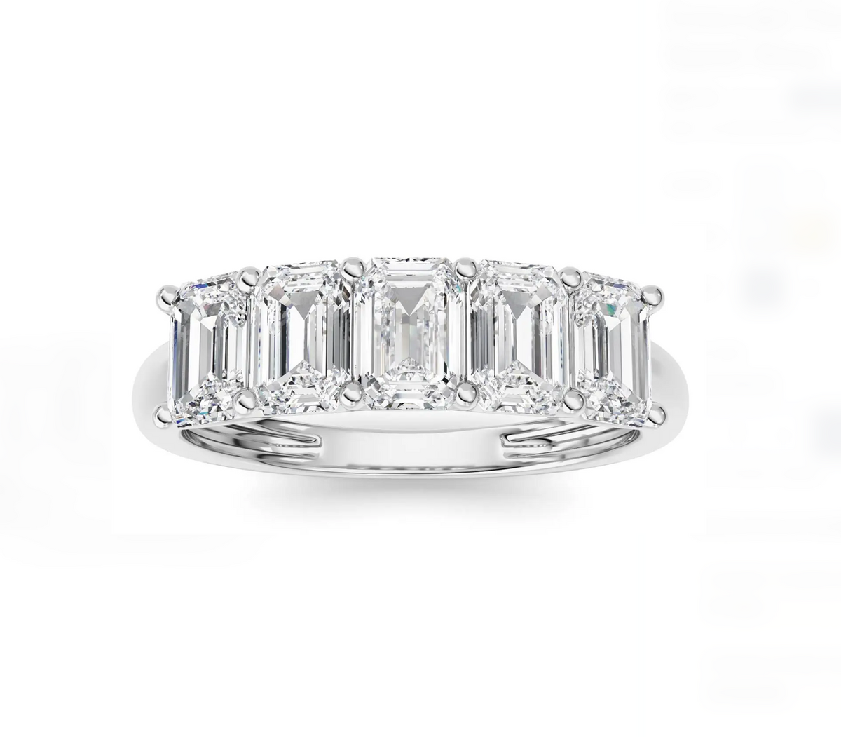 LW Emerald Semi-Eternity Ring