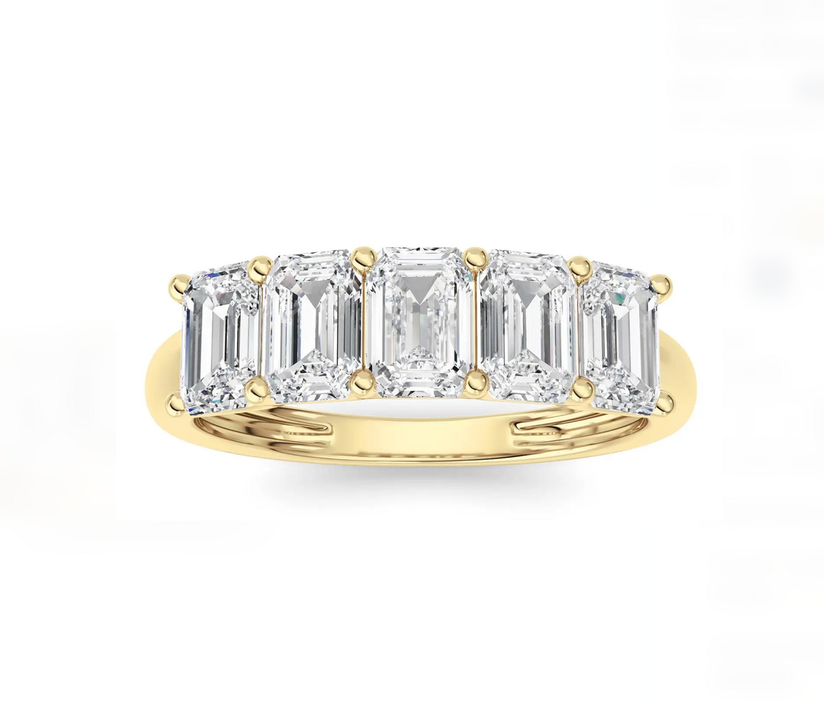LW Emerald Semi-Eternity Ring