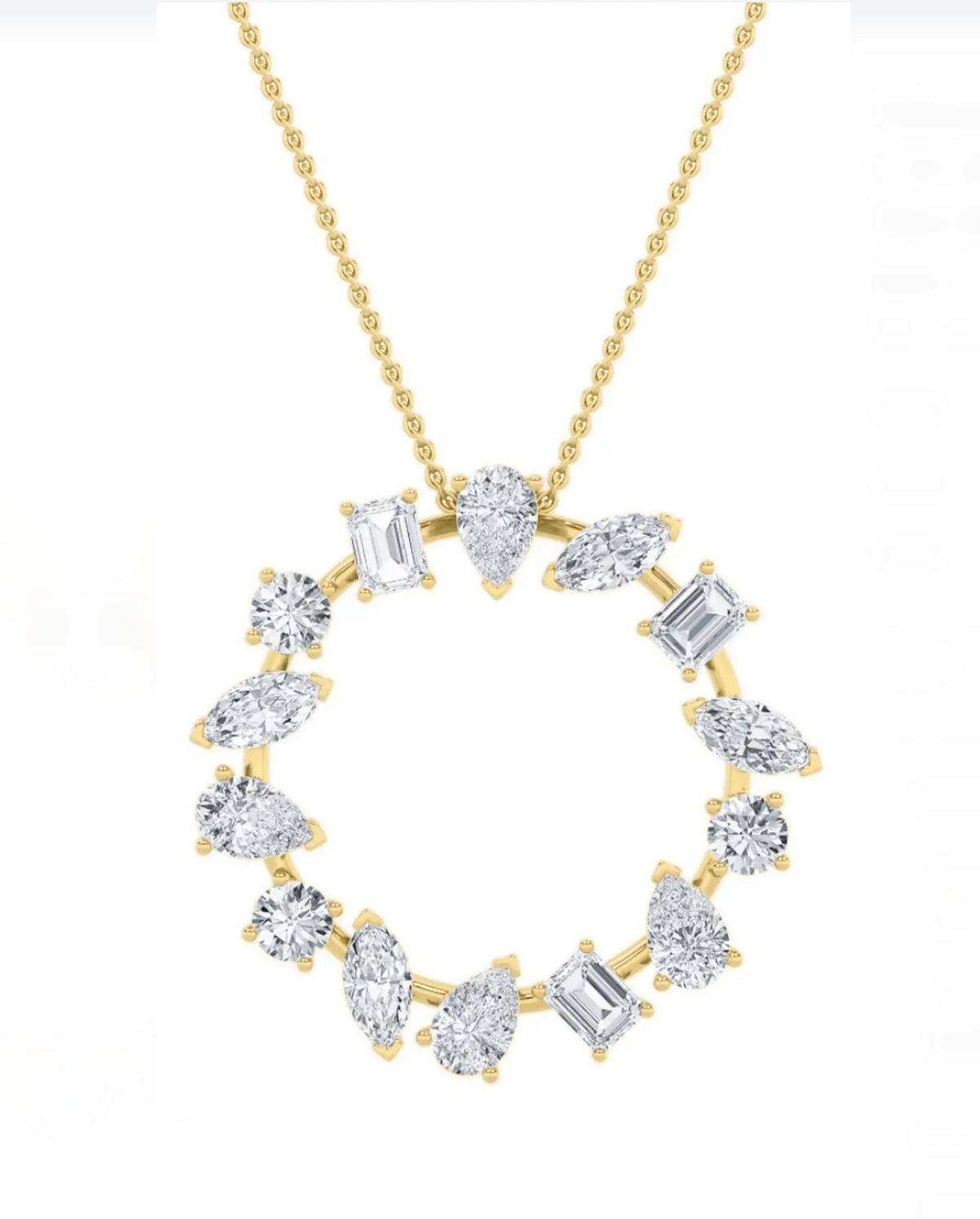 Wreath Multi-Shape Diamond Necklace