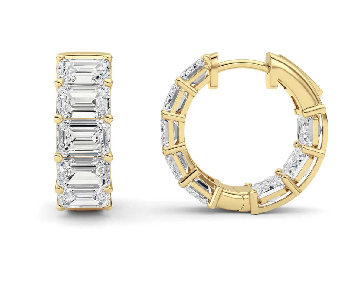 Inside Out Emerald Hoops (10 carats total)