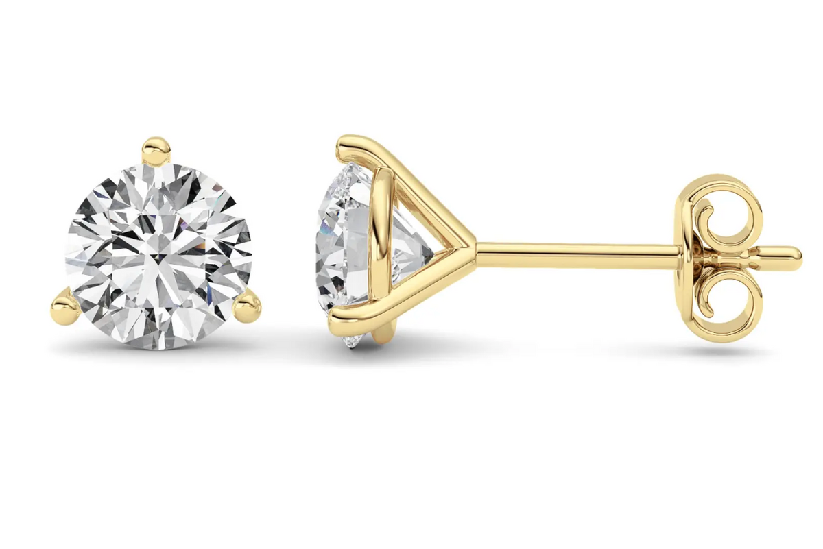 Classic Martini Round Studs - 2 carats total