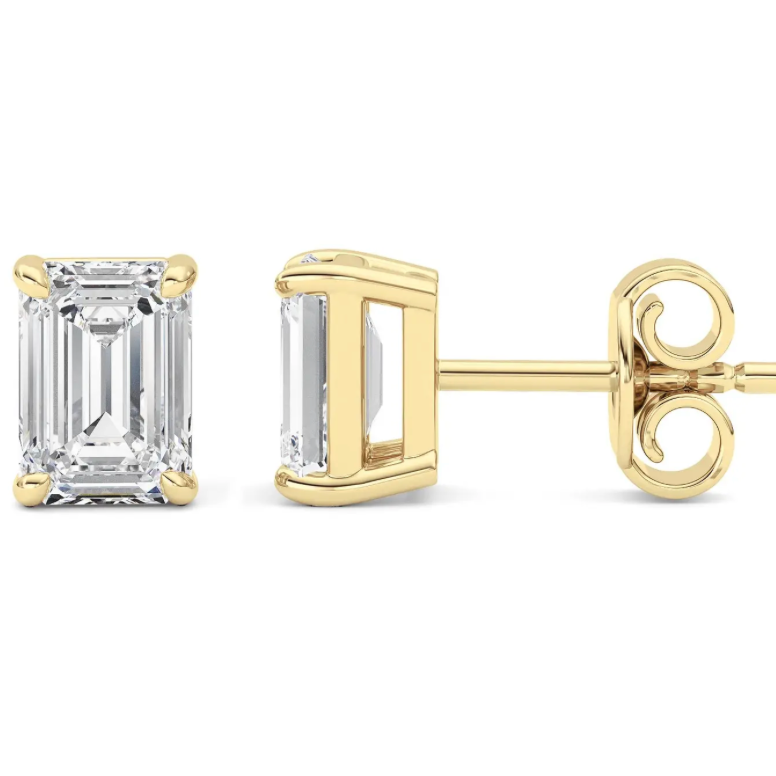Basket Emerald Studs - 2 carats total