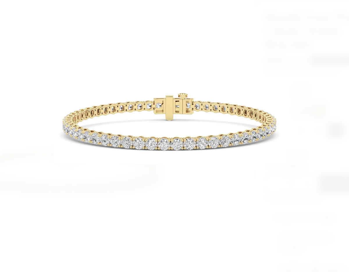 Vermeil Round Four Prong Classic Tennis Bracelet
