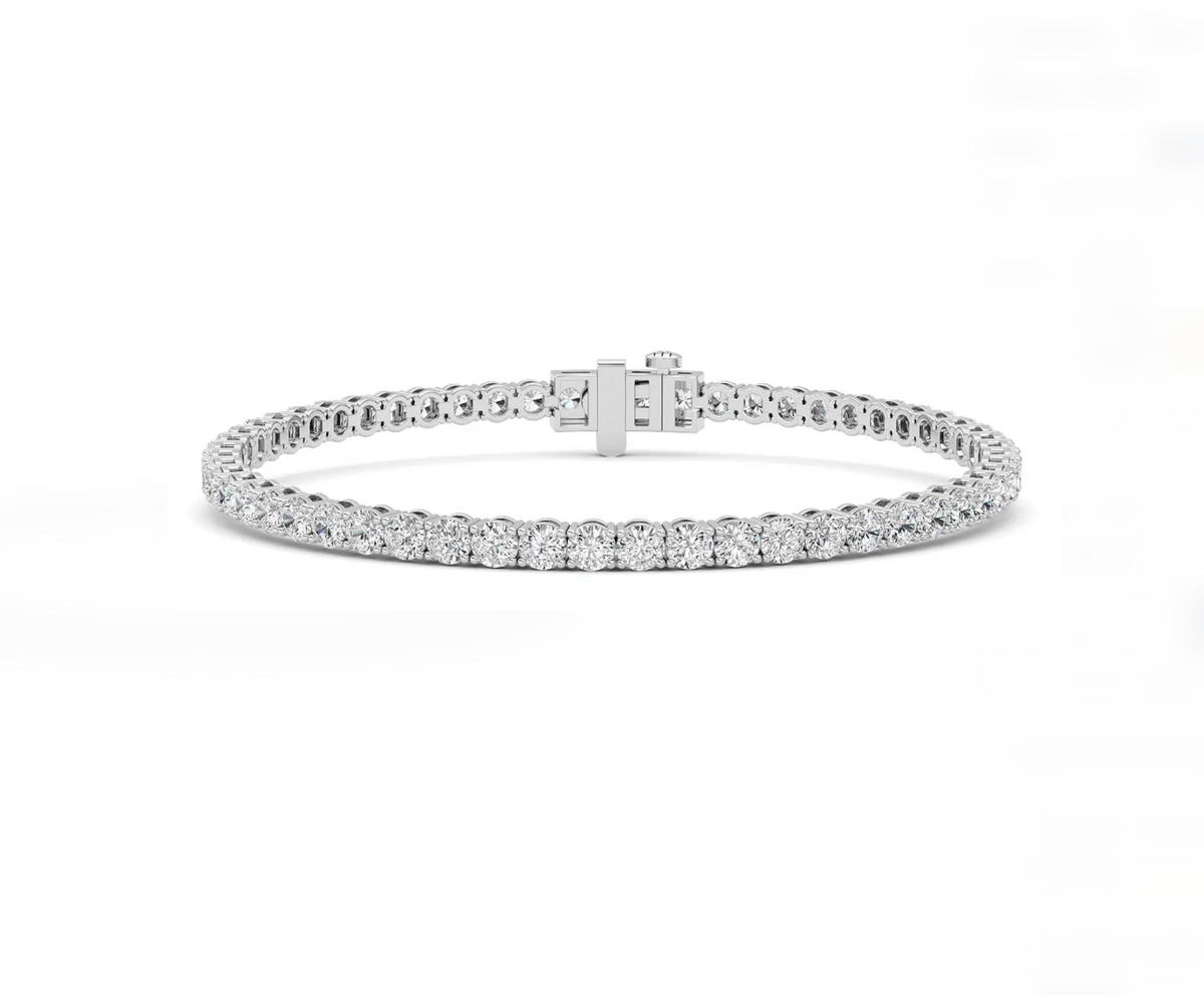 Vermeil Round Four Prong Classic Tennis Bracelet