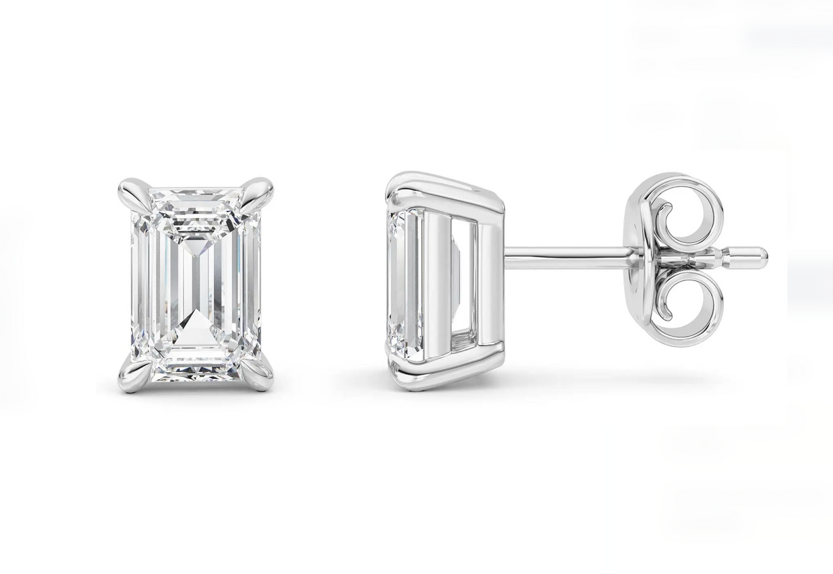 Vermeil Classic Emerald Studs