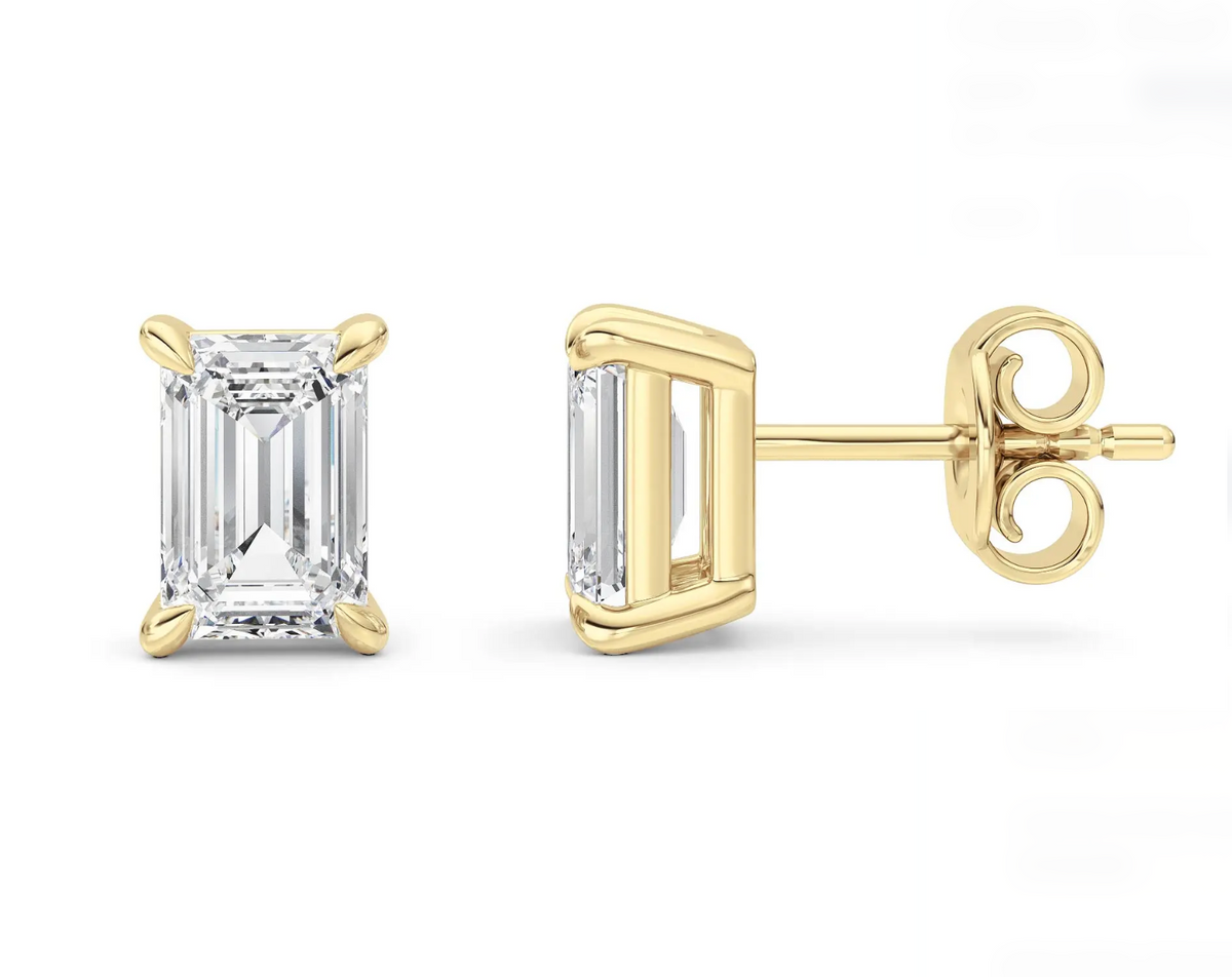 Vermeil Classic Emerald Studs