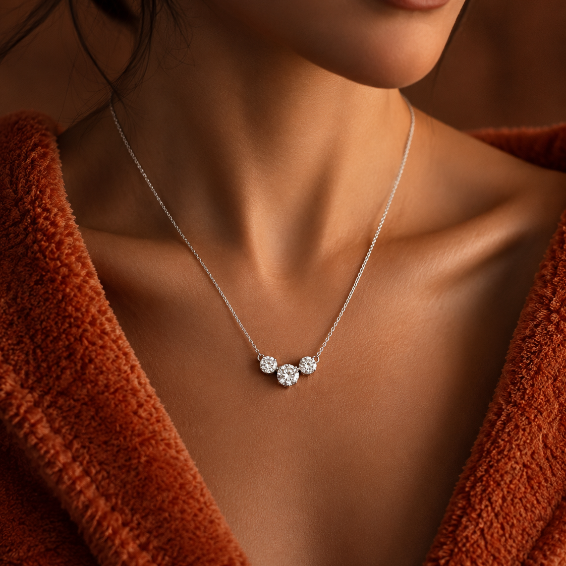 Trio Necklace White Gold